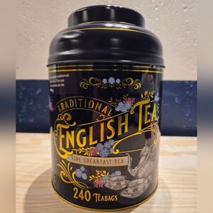 Royal Purple Vintage Victorian Collectible Tea Caddy (Tin)